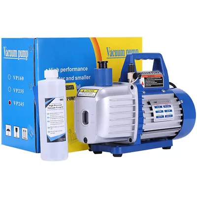 $119.99 • Buy 110V 1/2 HP 5 CFM Dual Stage Rotary Vane HVAC Air Vacuum Pump With Oil Bottle