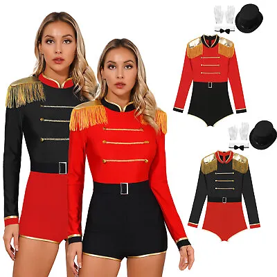 Womens Ringmaster Long Sleeve Coat Role Play Outwear Christmas Circus Costume • $30.06