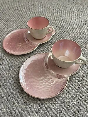 £30 • Buy MALING Lustre Ware | Pink Iridescent | Cup And Saucer Afternoon Tea Set VINTAGE