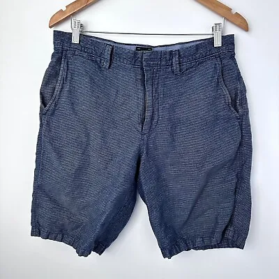 J Crew Mens Baird McNutt Irish Linen Cotton Chino Shorts Size 32 Blue Stripes • $14.99