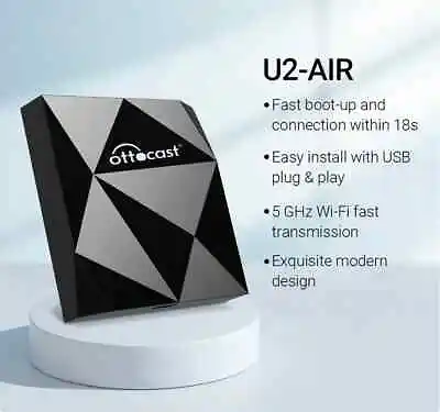 $114.95 • Buy Genuine Ottocast Wireless Apple Carplay Dongle U2-AIR Fast USB Converter