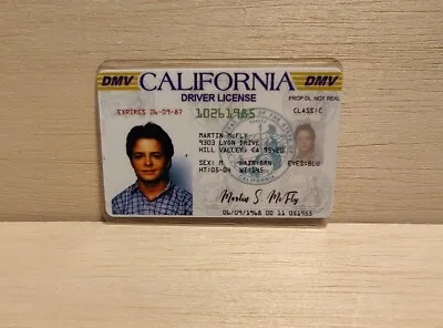 Back To The Future Marty McFly Novelty Driver's License ID Card • $6.95