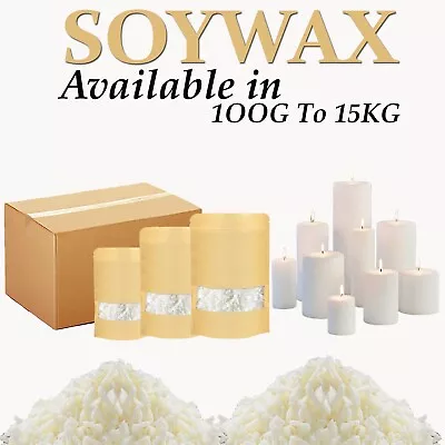 Soy Wax 100G- 15KG 100% Pure Natural Clean Burning Candle Making Soya Wax Flakes • £2.20