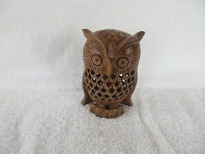 VINTAGE~ Carved 4  Tall Owl With Baby Owl Inside ~~NICE!! • $9.88