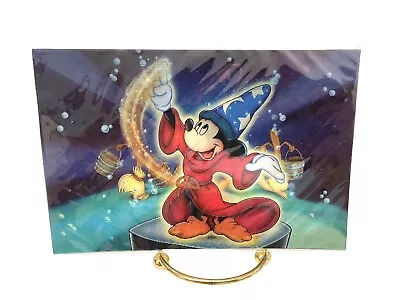 VTG Walt Disney World Sorcerer Apprentice Mickey Broom Lenticular Postcard • $9.95