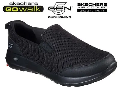 Sketchers Mens Wide Slip-on Shoes Black Memory Foam Go-walk Sports Trainers Size • £48.98