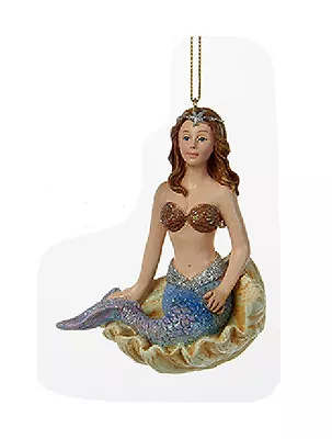 Kurt Adler Mermaid Beauty Sitting On Clam Shell Christmas Ornament C6711 • $11.88