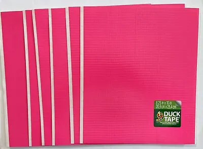 Hot Pink Neon DUCK Tape Sheets Duct Craft LOT (6) Sheets 8.25”X10” • $9.95