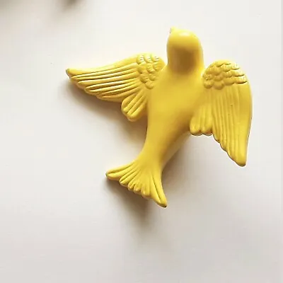 £6.48 • Buy Yellow Hand Painted Clay Swallow // Portuguese Ceramic Wall Swallow 14cm