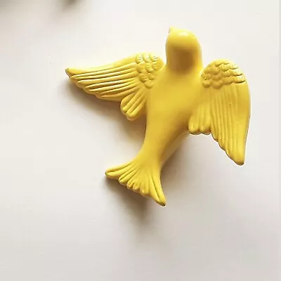 £6.48 • Buy Yellow Hand Painted Clay Swallow // Portuguese Ceramic Wall Swallow 14cm