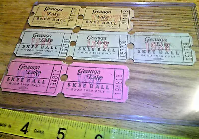 Vintage Lot Skee Ball Tickets 1987-88-89 Geauga Lake Aurora Ohio • $11
