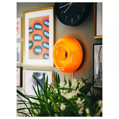 VARMBLIXT LED Table Wall Donut Lamp Orange Glass/round Sabine Marcelis IKEA • £65