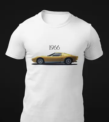 1966 Miura Classic Car Short-Sleeve Unisex T-Shirt • £25.93
