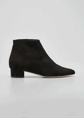 New Manolo Blahnik Crik Black Suede Ankle Boots Booties Women's 40 9.5 10 $925 • $299