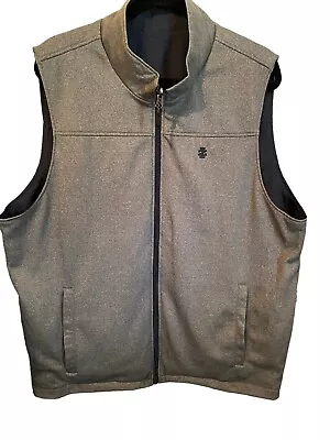 IZOD Golf Vest Men’s Size L Reversible Navy/Grey Zip Water Wind Resistant • $16