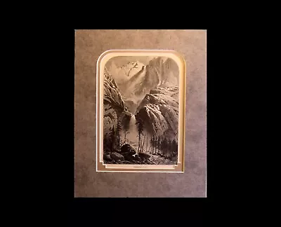 Thomas Moran California Wood Engraving Yosemite Falls Antique Print 1890  Matted • $80