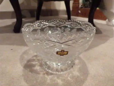 VINT ZAJECAR 24% Lead Hand Cut Crystal Clear Bowl Rose Pattern 6.25 D X 4.25 T • $19.99