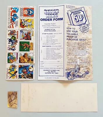 Marvel Super Hero  Stamps Superhero Stamps Captain America 1978 • $10.50