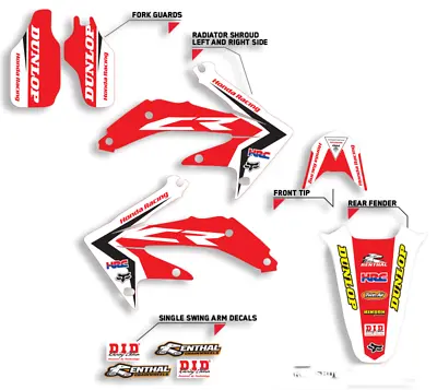 1996 - 2002 Honda Cr 80 Cr80 Cr80r Graphics With Background Motocross Decals Kit • $69.99