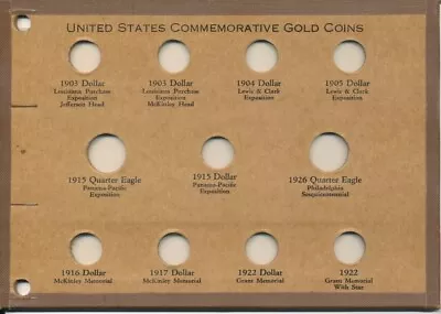 Meghrig Coin Board No. 1351 United States Commemorative Gold Coins Very Cool! • $24.95