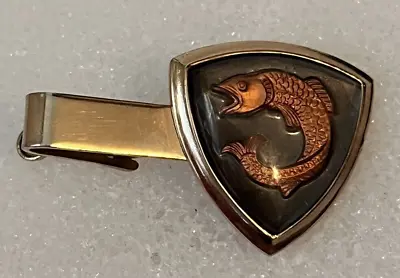 Vintage Fish Bass Tie Bar Clip Gold Tone • $19.99