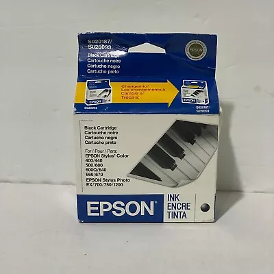 Epson SO20187 / SO20093 Black Ink Cartridge Stylus 400 500 600 Photo Exp 2007 • $9.99