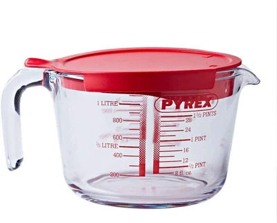 £13.99 • Buy Pyrex Classic Glass Measuring Jug Prep Ware Mixing With Lid High Resistance 1L 