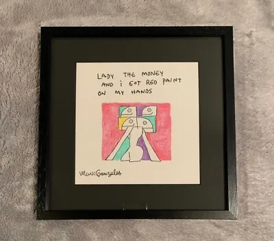 Mark Gonzales  Art One Of A Kind Art  Original Painting 2012 Framed   13in×13in • $780