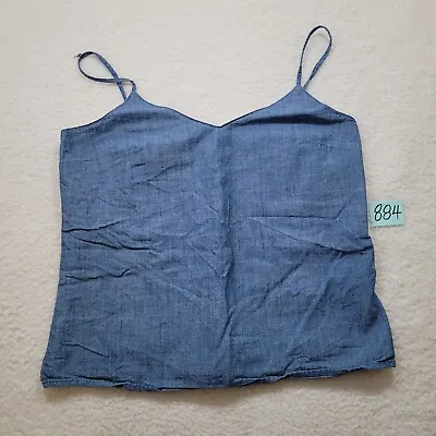 J. Crew Re-Imagined Size 10 Camisole Blue Denim Tank Top Blouse Spaghetti Womens • $14.24