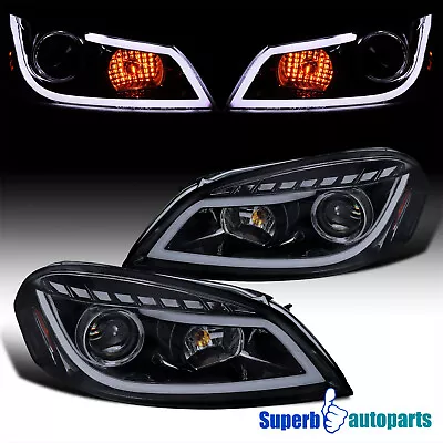 Fits 2006-2013 Chevy Impala Black Smoke Projector Headlights LED Bar L+R 06-13 • $227.98