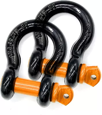2PCS 5/8  D Ring Bow Shackle Screw Pin Clevis Rigging Towing 4 Ton • $34.43