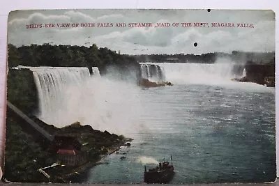 Canada Ontario Niagara Falls Maid Of The Mist Steamer Birds Eye Postcard Old PC • $0.50