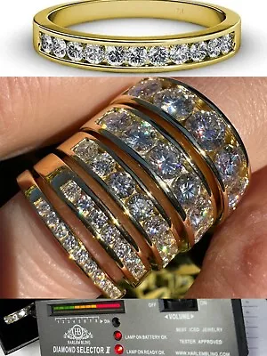 Moissanite Half Eternity Band Channel Set Wedding Ring 14k Gold Over 925 Silver • $42.25