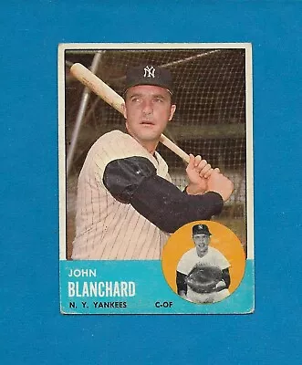 1963 Topps #555 Hi# High# John Blanchard NY New York Yankees Centered EX • $9.99