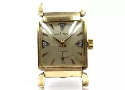 Vintage Paul Breguette 17j Diamond Dial 22mm Mens Midsize Running Wristwatch • $39.99