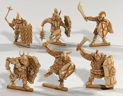 6 Orc Set F Shield Soldiers Miniatures By Medusa Miniatures For D&D Tabletop RPG • $12