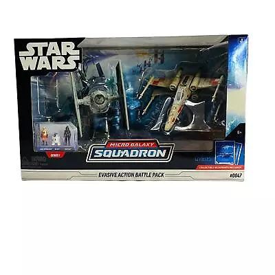 STAR WARS Micro Galaxy Squadron X-WING TIE FIGHTER Evasive Action Battle 2 Pack • $25.68