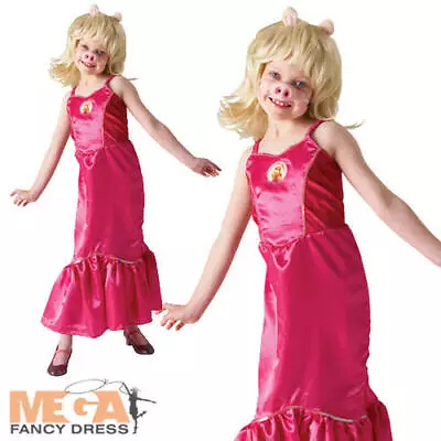 Girls Miss Piggy The Muppets Fancy Dress Kids TV Character Childs Costume Outfit • £17.99