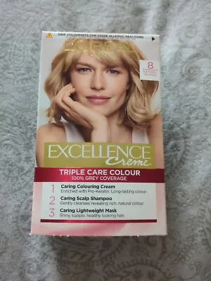 L'Oreal Excellence Creme Hair Colour Dye 8 Natural Blonde • £5.99