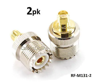 2-PACK Gold Plated SMA Female To UHF (SO-239) Female Jack Adapter RF-M131-2 • $9.99