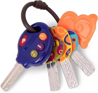 B. Toys – 4 Textured Toy Car Keys For Babies & Toddlers – LucKeys – Blue – Flash • £10.90