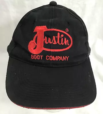 Quarter Horse Congress Justin Boot Company - Black Red Logo Baseball Hat Cap EUC • $19.99