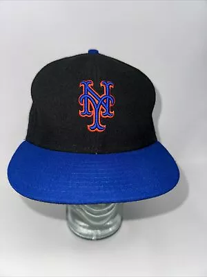 NEW- NY Mets New Era Authentic Collection 59FIFTY Fitted Hat 7-3/8 Black/Blue • $49.99