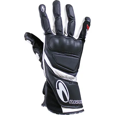 Richa Wss Leather Motorcycle Motorbike Gloves Black White • £33.62