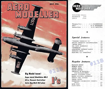 £4.50 • Buy AERO MODELLER Magazine 1958 - AVRO SHACKLETON MR.3 + VICKERS VISCOUNT + Drawings