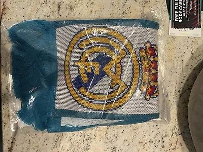 Real Madrid Authentic Adidas Scarf White Teal Unisex Adult One Size New NIP • $0.99