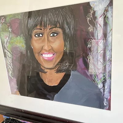 Michelle Obama Original Acrylic Painting Office Theme Painting | #27 • $249.95