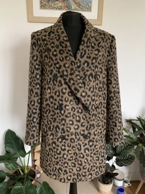$42.68 • Buy ZARA Leopard Print Wool Mix Jacket - Size Small - Coat Blazer - Double Breasted