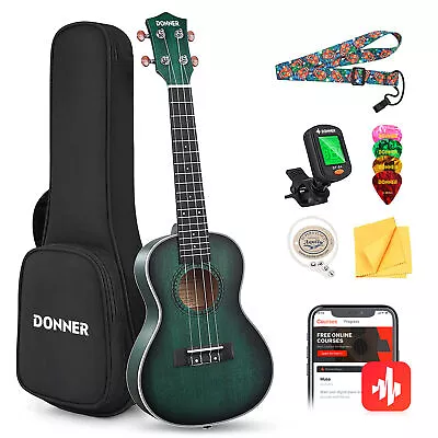 Donner 23  Concert Ukulele Bundle Set Bag Tuner Strap Free Online Lessons • $86.99