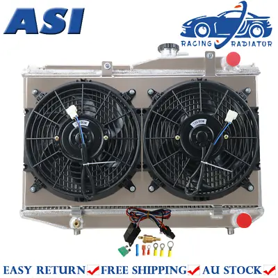 3-Row Aluminum Radiator Shroud Fan Kit For 83-87 TOYOTA COROLLA AE86 4AGE GTS MT • $259